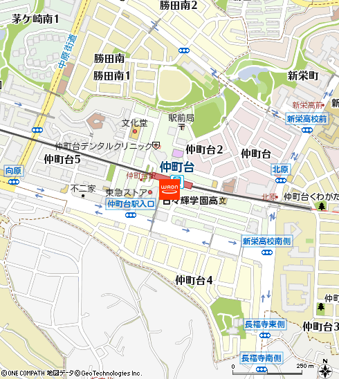まいばすけっと仲町台駅南店付近の地図